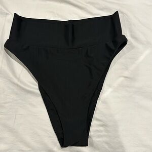 Aerie black high cut cheeky bikini bottom NWOT